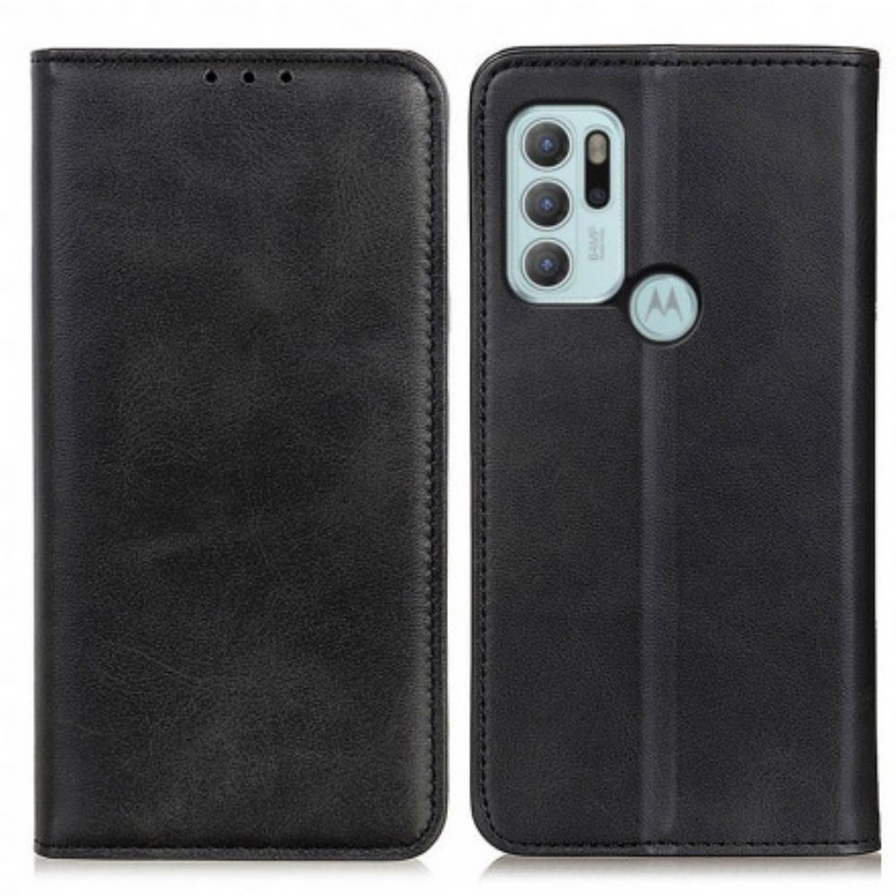 Schutzhülle Für Moto G60S Flip Case Mattes Spaltleder