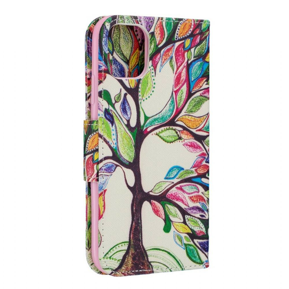 Flip Case Für iPhone 11 Farbiger Baum