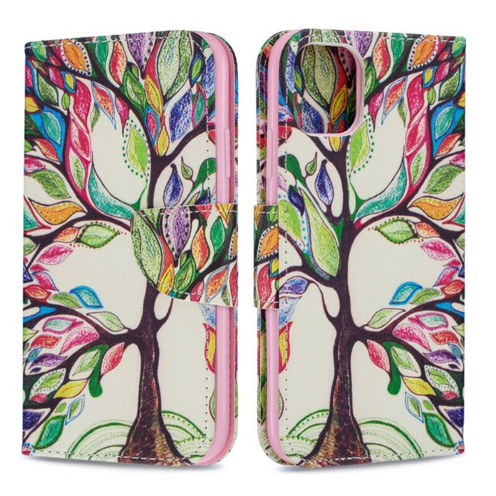 Flip Case Für iPhone 11 Farbiger Baum