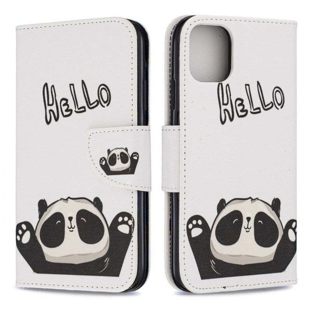 Flip Case Für iPhone 11 Hallo Panda