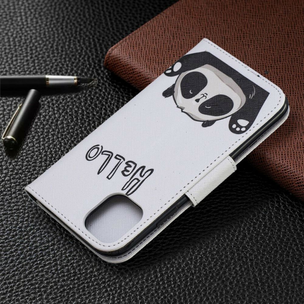 Flip Case Für iPhone 11 Hallo Panda