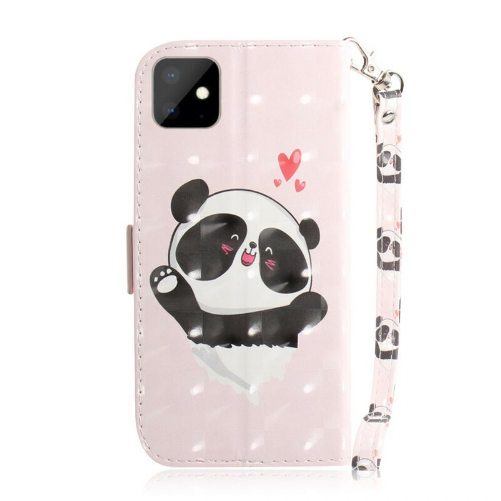 Flip Case Für iPhone 11 Mit Kordel Tanga-panda-liebe