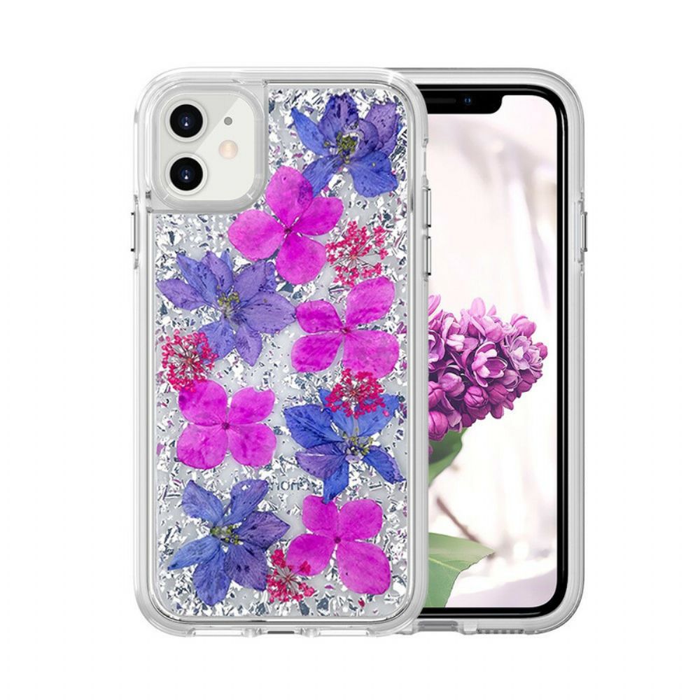 Handyhülle Für iPhone 11 Luxuriöse Florale Pailletten