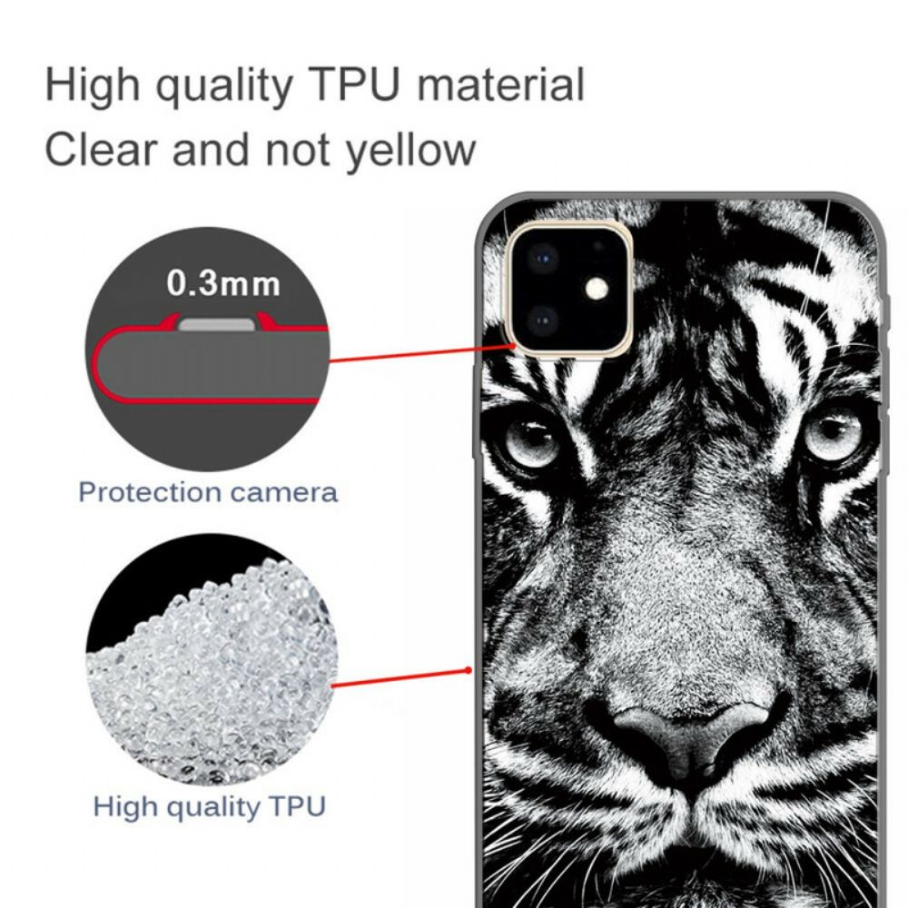 Handyhülle Für iPhone 11 Schwarzer Und Weißer Tiger