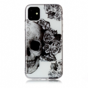 Handyhülle Für iPhone 11 Transparenter Blumenschädel