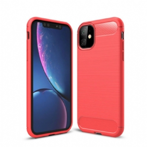 Hülle Für iPhone 11 Gebürstete Kohlefaser