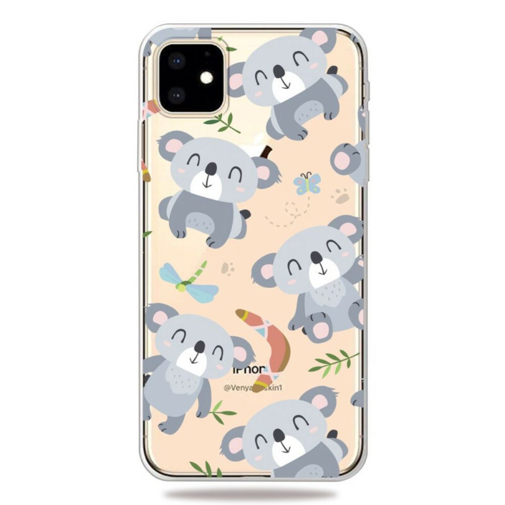 Hülle Für iPhone 11 Niedliche Graue Koalas