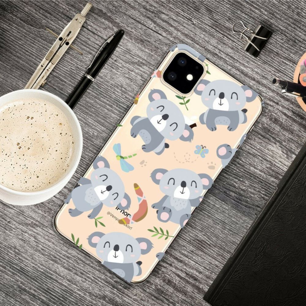 Hülle Für iPhone 11 Niedliche Graue Koalas