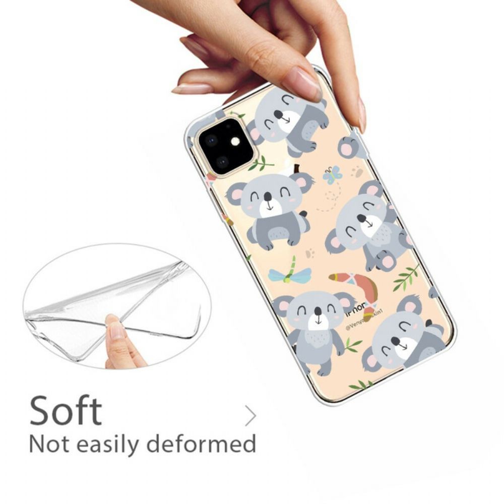 Hülle Für iPhone 11 Niedliche Graue Koalas