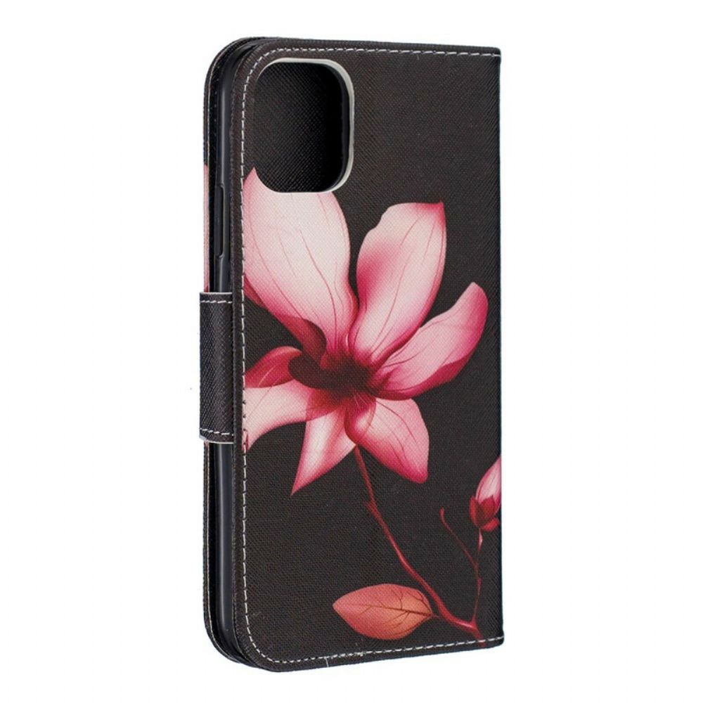 Lederhüllen Für iPhone 11 Rosa Blume