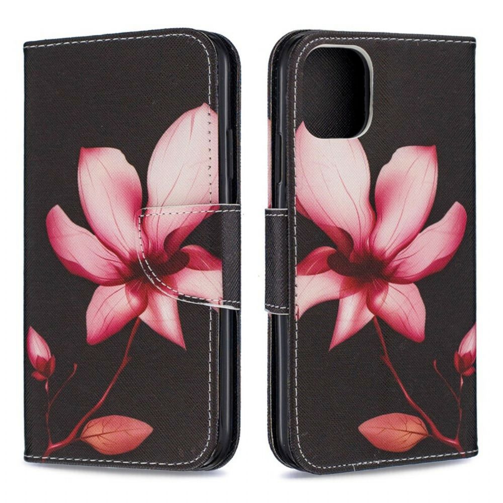 Lederhüllen Für iPhone 11 Rosa Blume