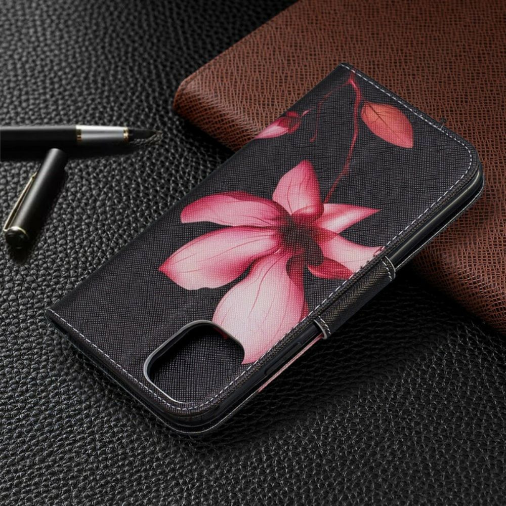 Lederhüllen Für iPhone 11 Rosa Blume