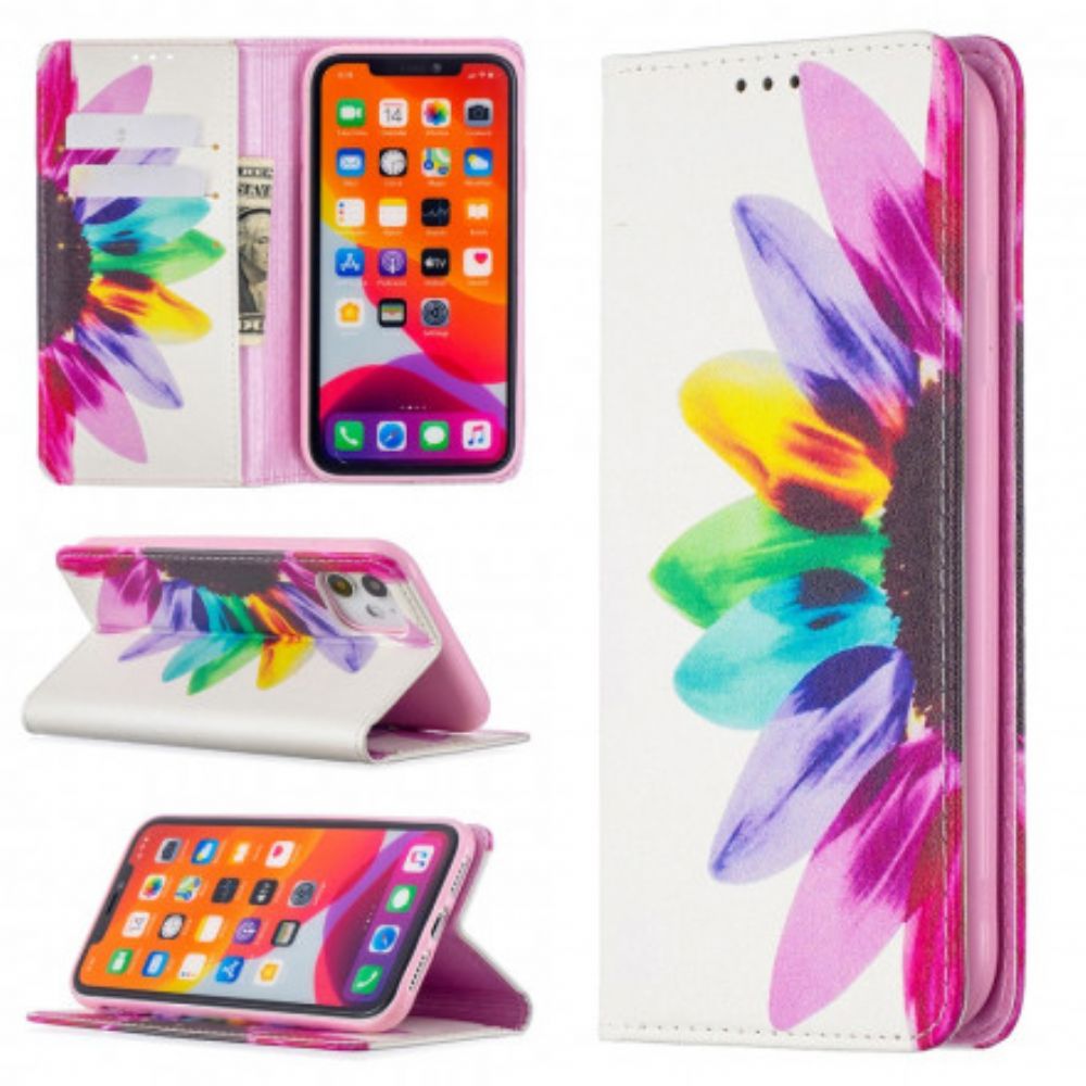 Schutzhülle Für iPhone 11 Flip Case Aquarell Blume