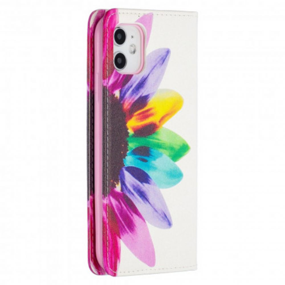 Schutzhülle Für iPhone 11 Flip Case Aquarell Blume