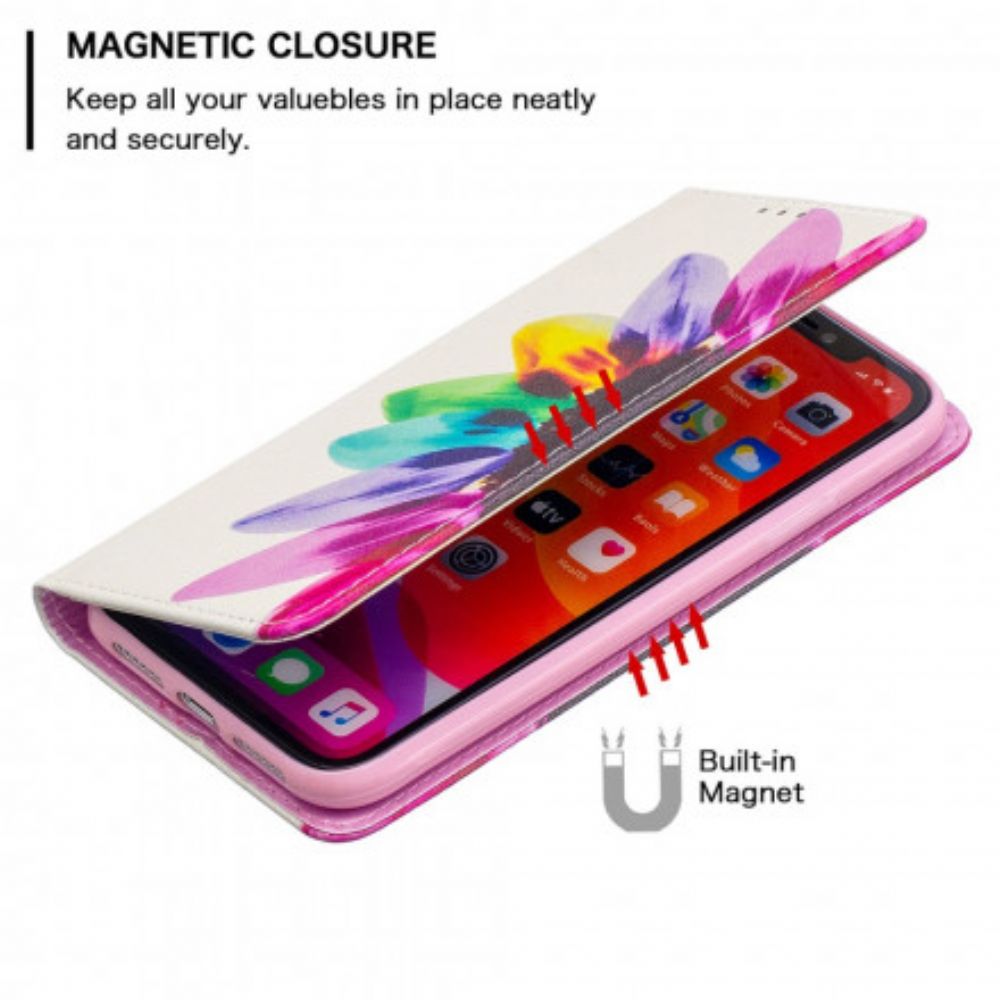 Schutzhülle Für iPhone 11 Flip Case Aquarell Blume