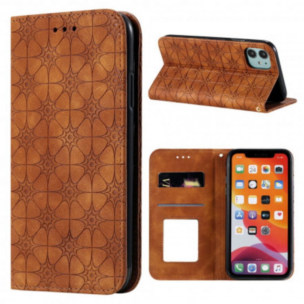 Schutzhülle Für iPhone 11 Flip Case Barockblumen