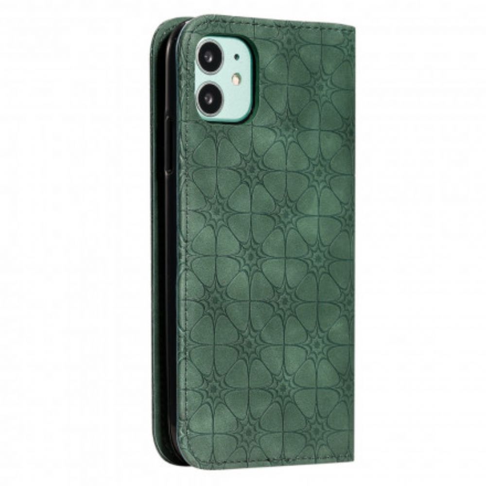 Schutzhülle Für iPhone 11 Flip Case Barockblumen