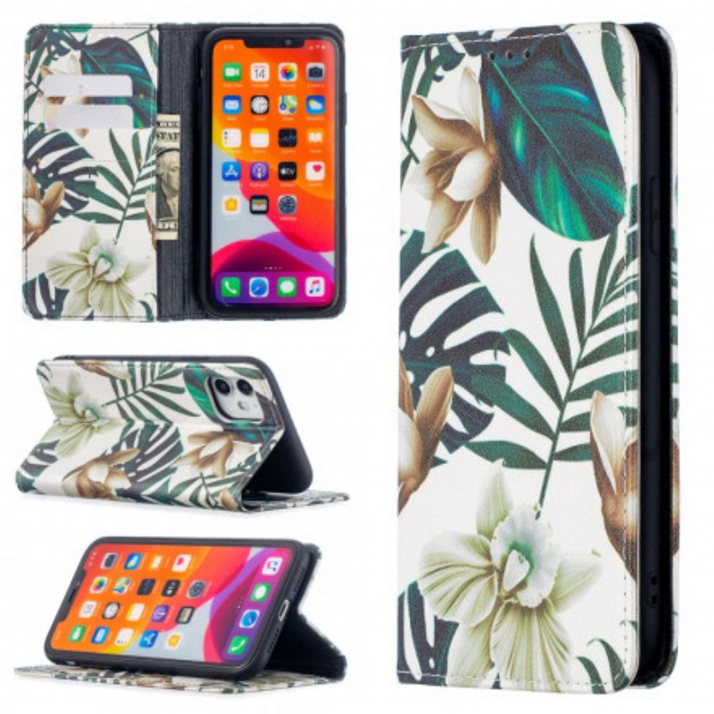 Schutzhülle Für iPhone 11 Flip Case Blätter