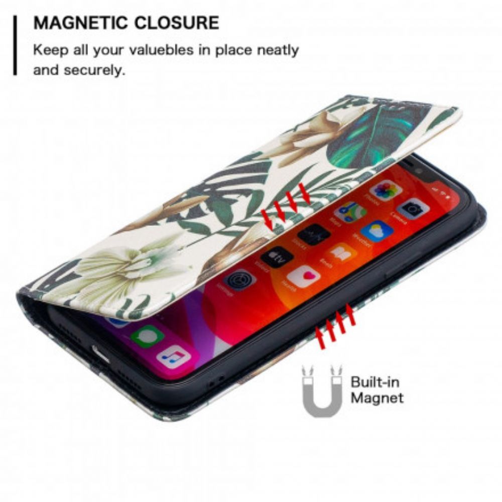 Schutzhülle Für iPhone 11 Flip Case Blätter