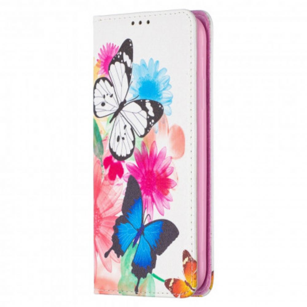 Schutzhülle Für iPhone 11 Flip Case Bunte Schmetterlinge