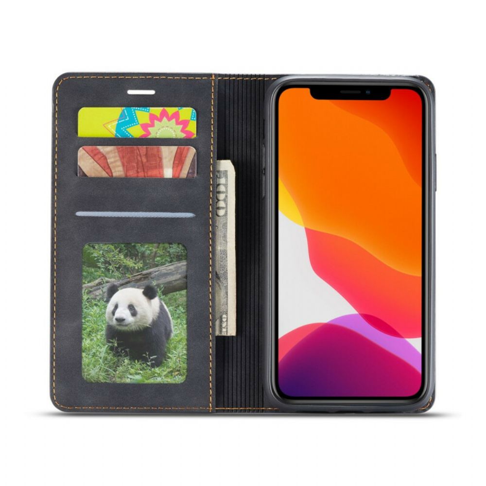 Schutzhülle Für iPhone 11 Flip Case Ledereffekt Vorw