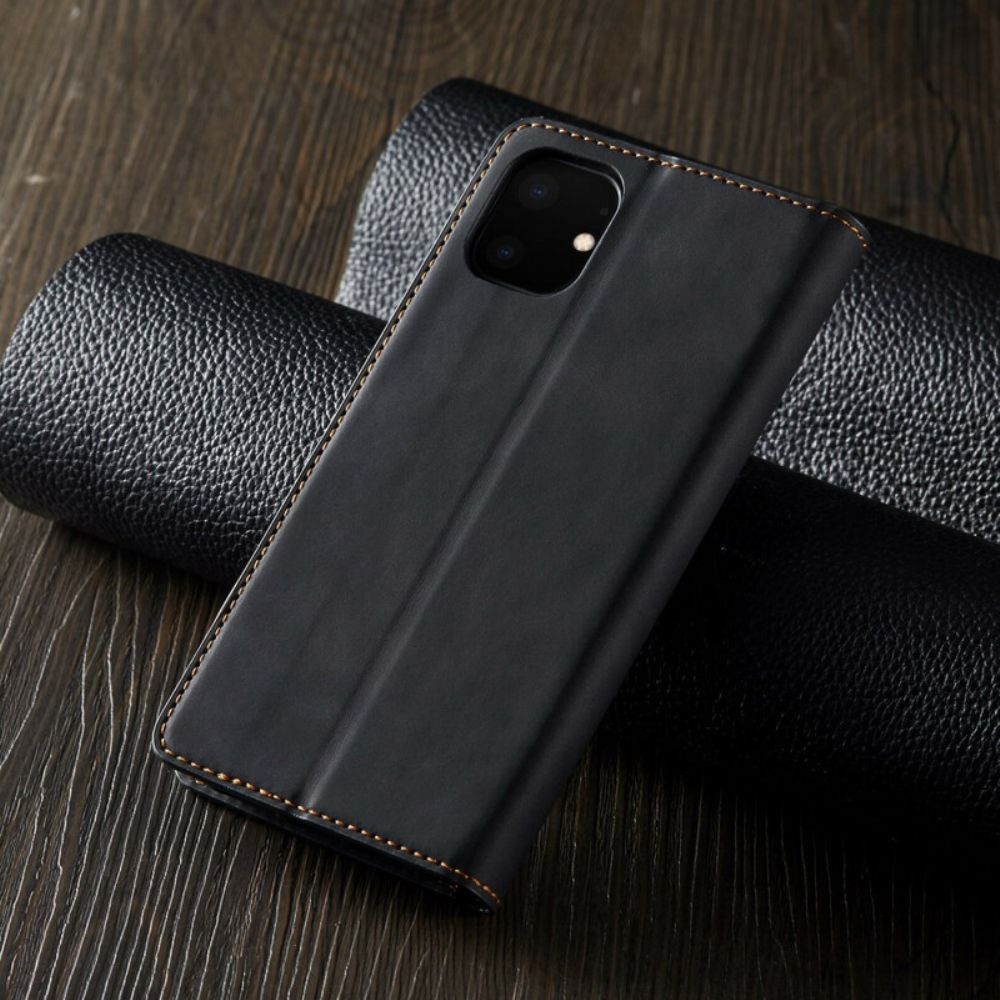 Schutzhülle Für iPhone 11 Flip Case Ledereffekt Vorw