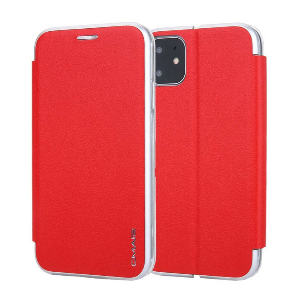 Schutzhülle Für iPhone 11 Flip Case Metallische Kanten Aus Kunstleder