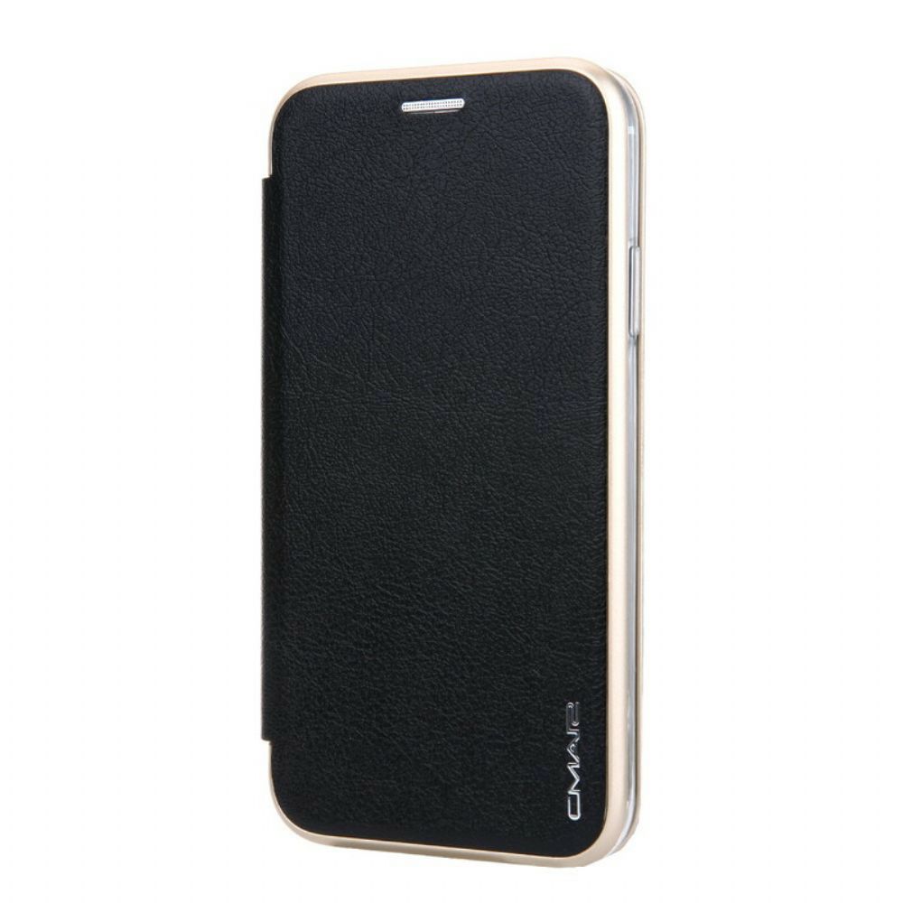 Schutzhülle Für iPhone 11 Flip Case Metallische Kanten Aus Kunstleder