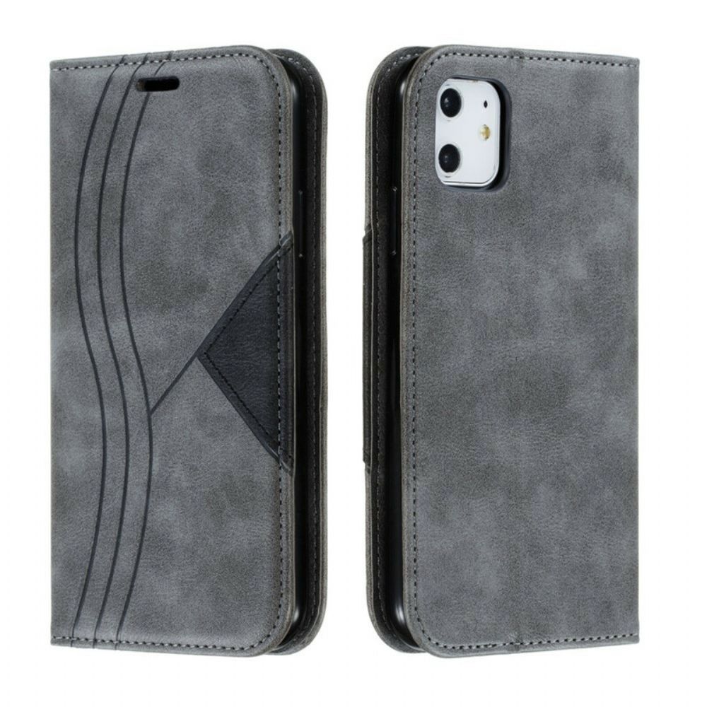 Schutzhülle Für iPhone 11 Flip Case Wellenleder-stil