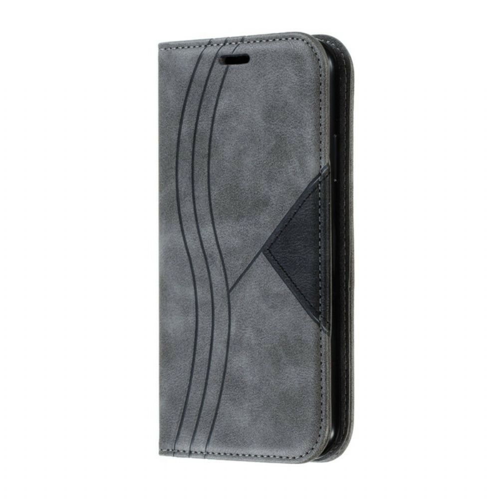 Schutzhülle Für iPhone 11 Flip Case Wellenleder-stil