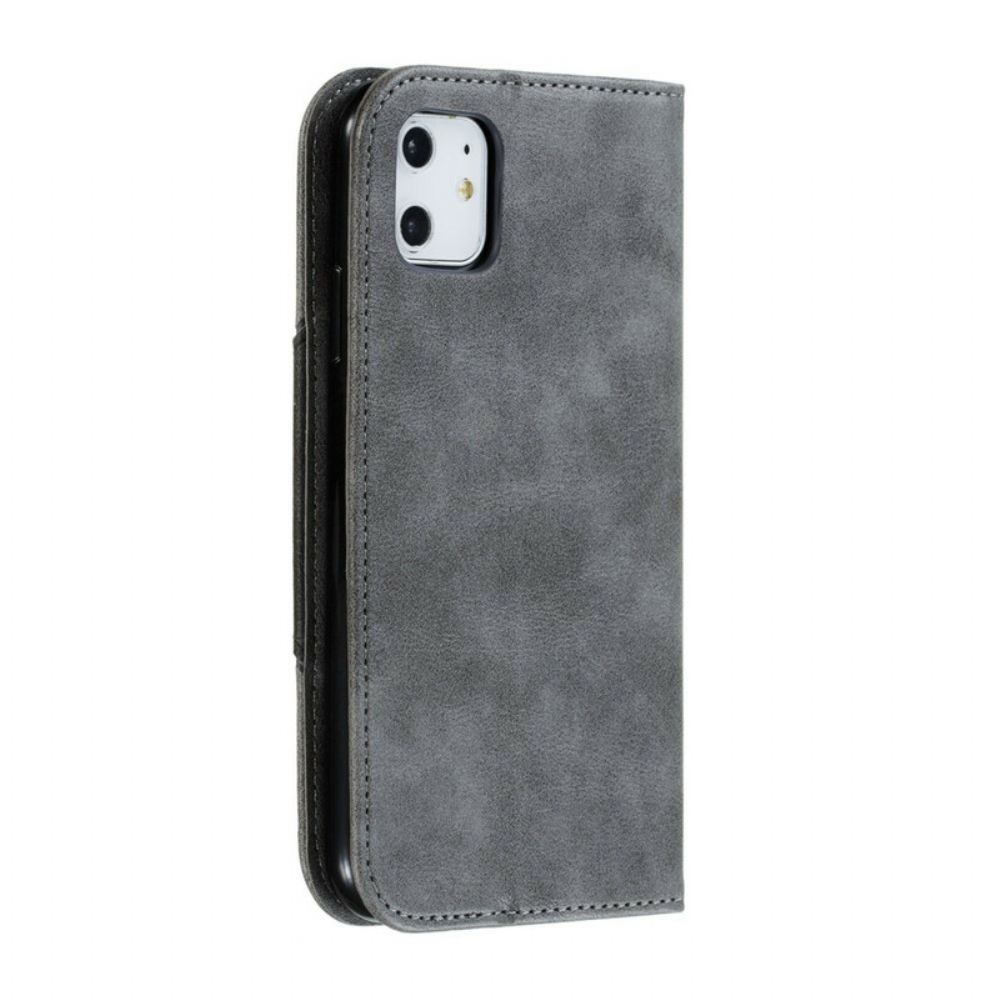 Schutzhülle Für iPhone 11 Flip Case Wellenleder-stil