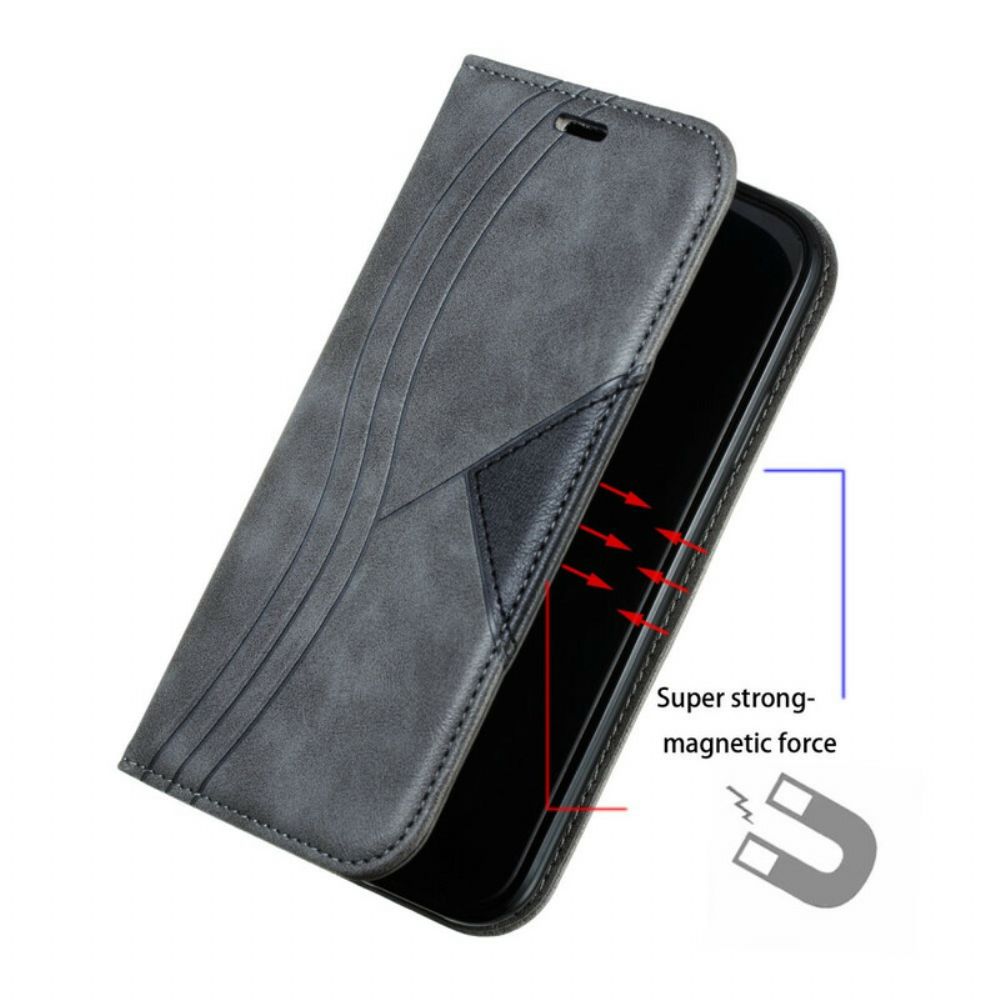 Schutzhülle Für iPhone 11 Flip Case Wellenleder-stil