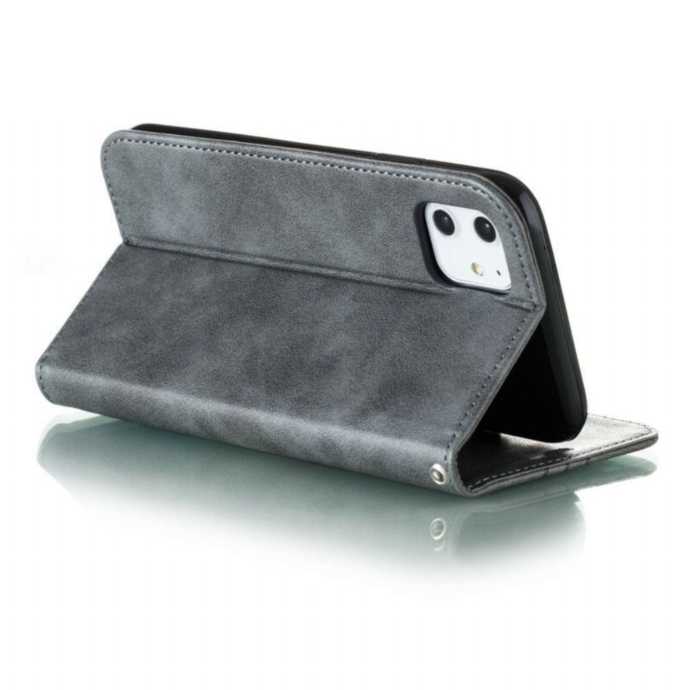 Schutzhülle Für iPhone 11 Flip Case Wellenleder-stil