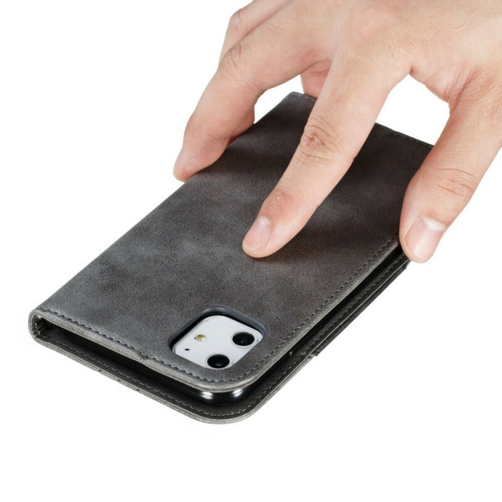 Schutzhülle Für iPhone 11 Flip Case Wellenleder-stil