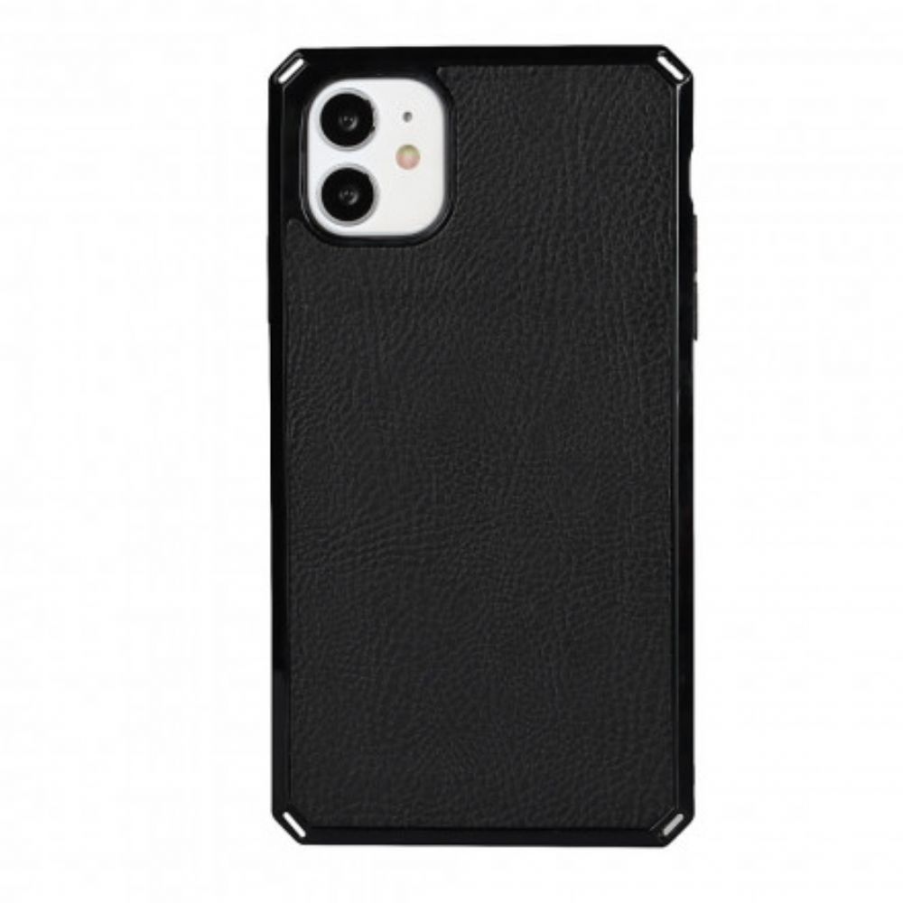 Schutzhülle Für iPhone 11 Mit Kordel Flip Case Riemen Aus Echtem Litschi-leder