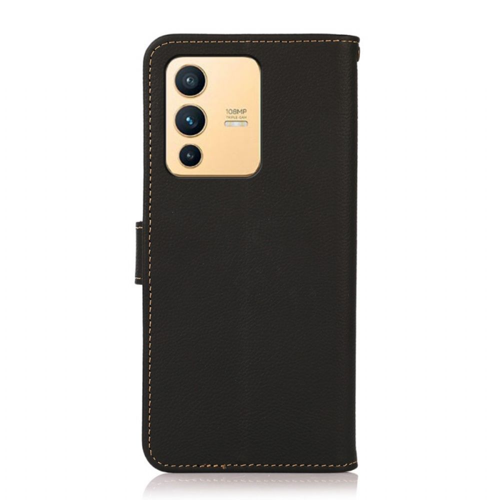 Flip Case Für Vivo V23 5G Echtes Leder Khazneh Rfid