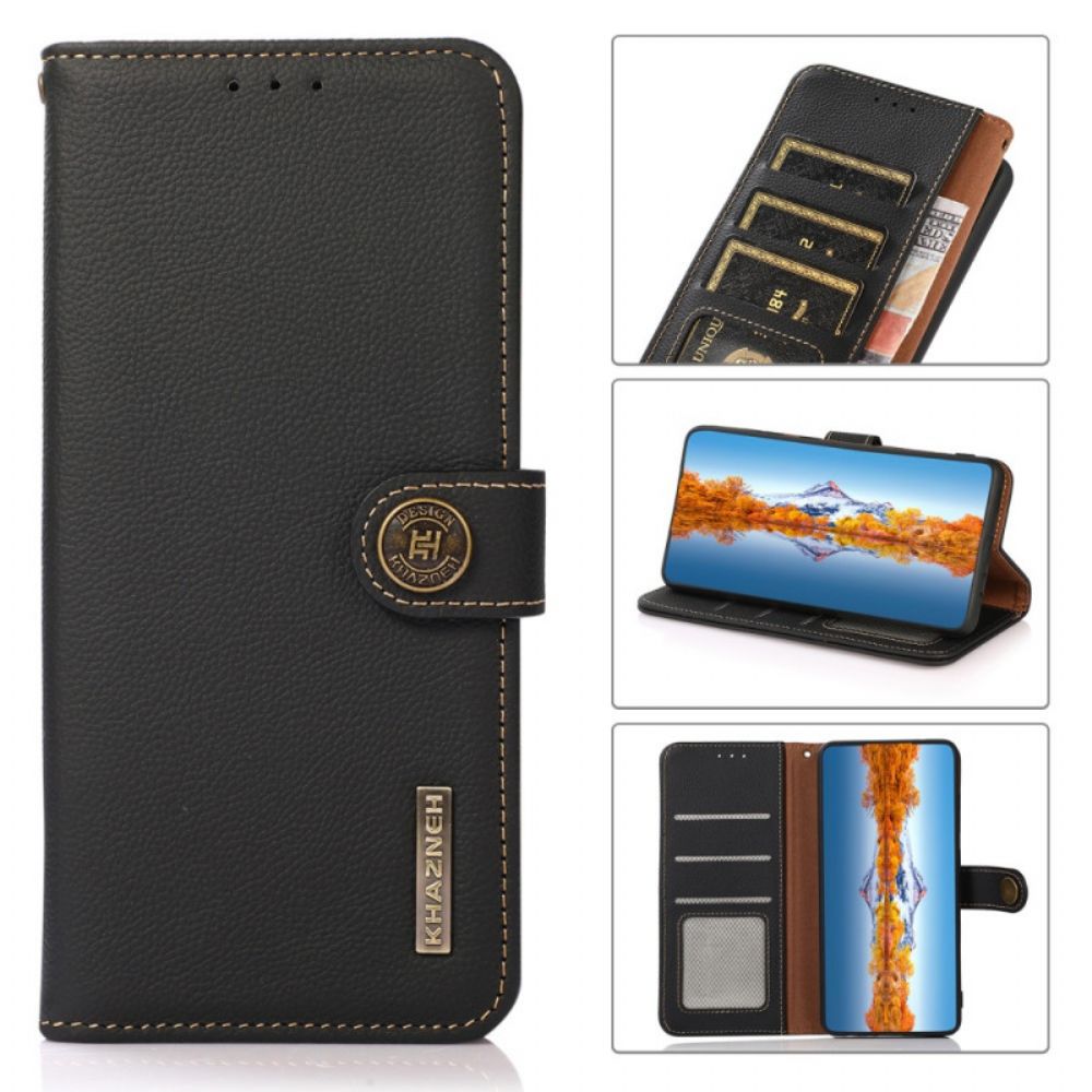 Flip Case Für Vivo V23 5G Echtes Leder Khazneh Rfid