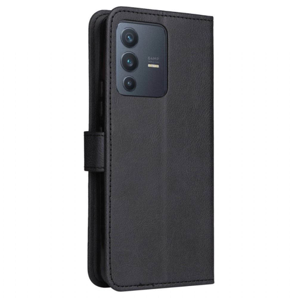 Flip Case Für Vivo V23 5G Mit Kordel Schlichtes Riemchen