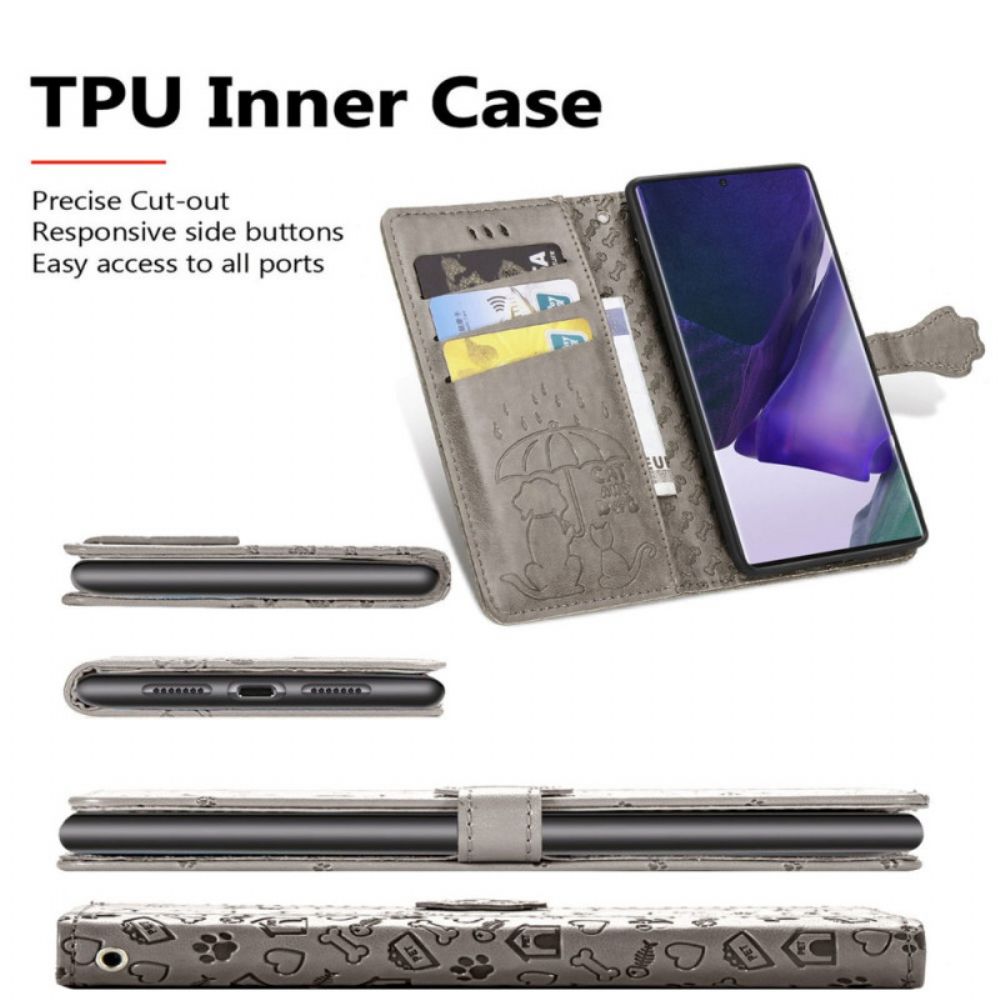 Flip Case Für Samsung Galaxy S22 Ultra 5G Animierte Tiere