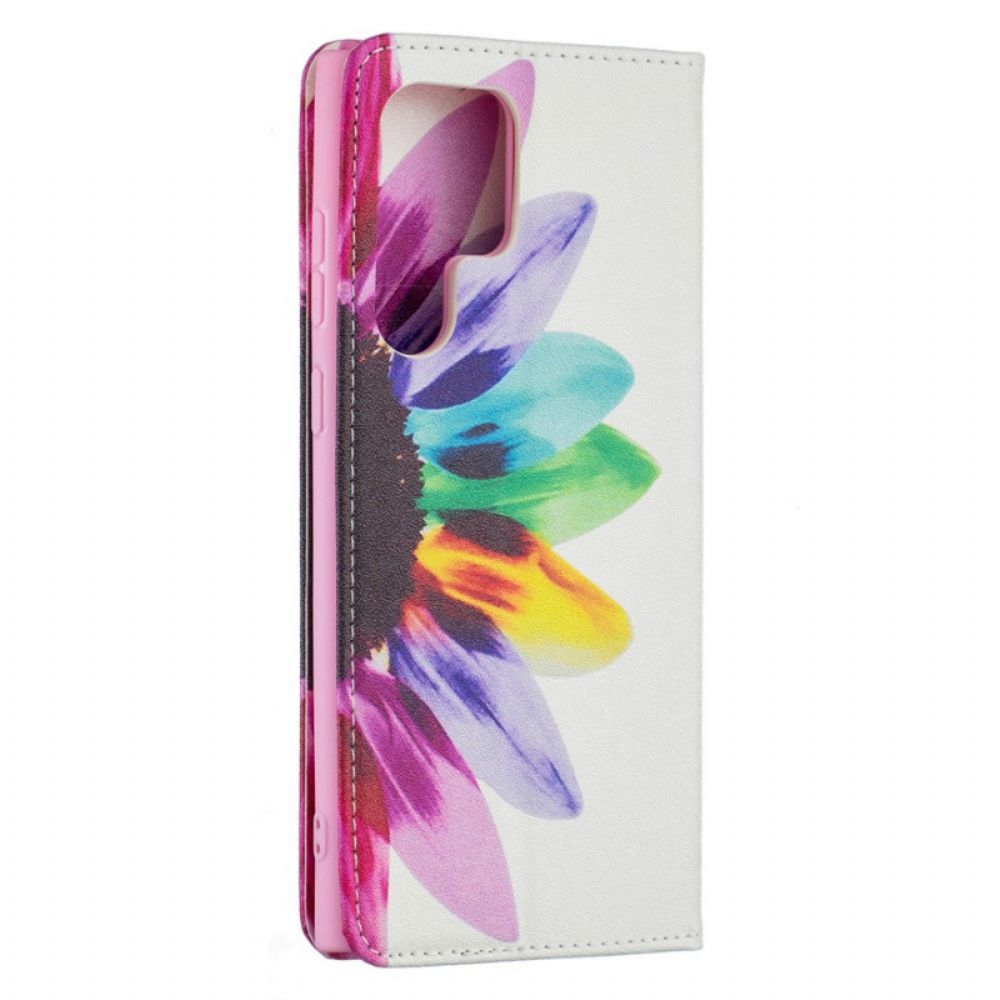 Flip Case Für Samsung Galaxy S22 Ultra 5G Aquarell Blume