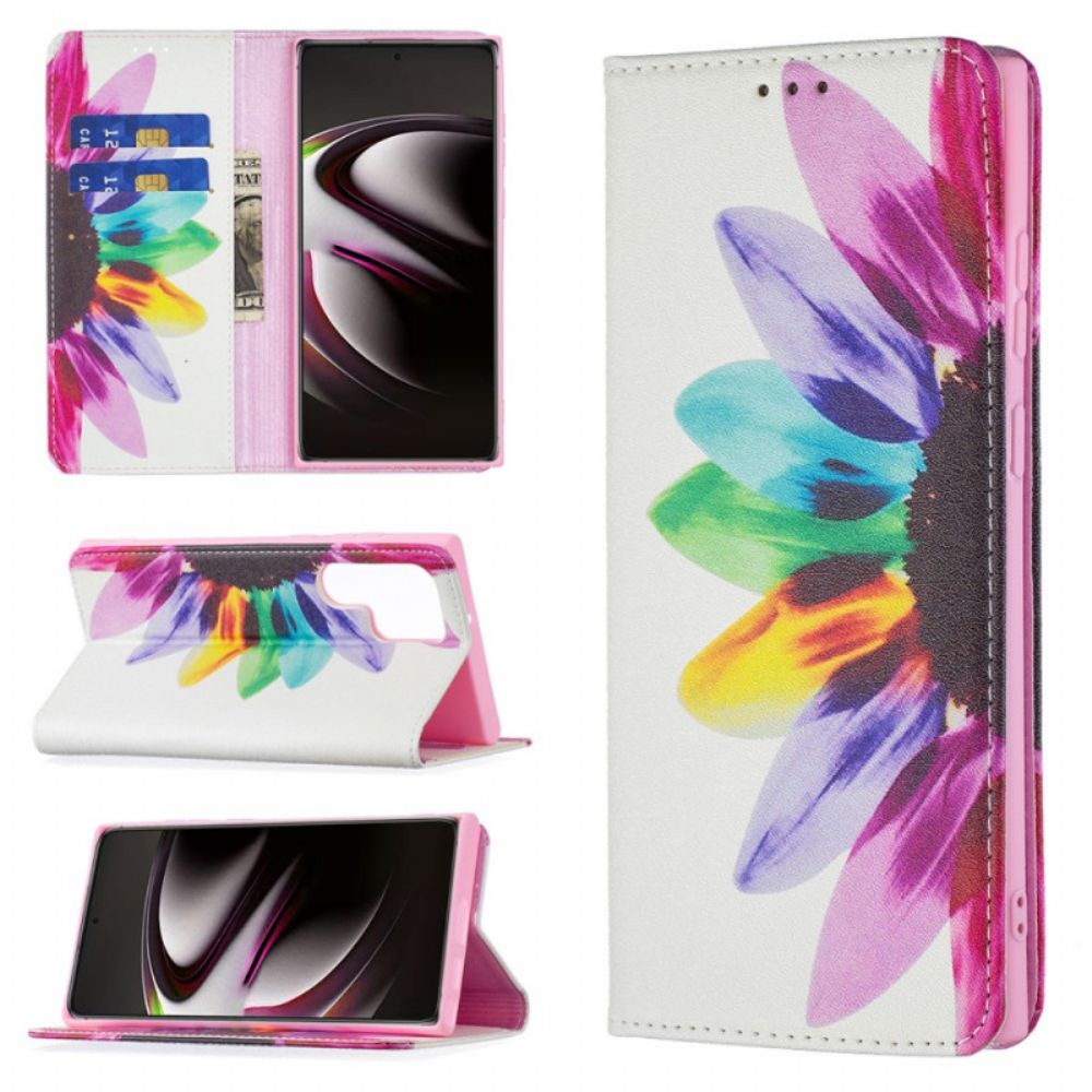 Flip Case Für Samsung Galaxy S22 Ultra 5G Aquarell Blume