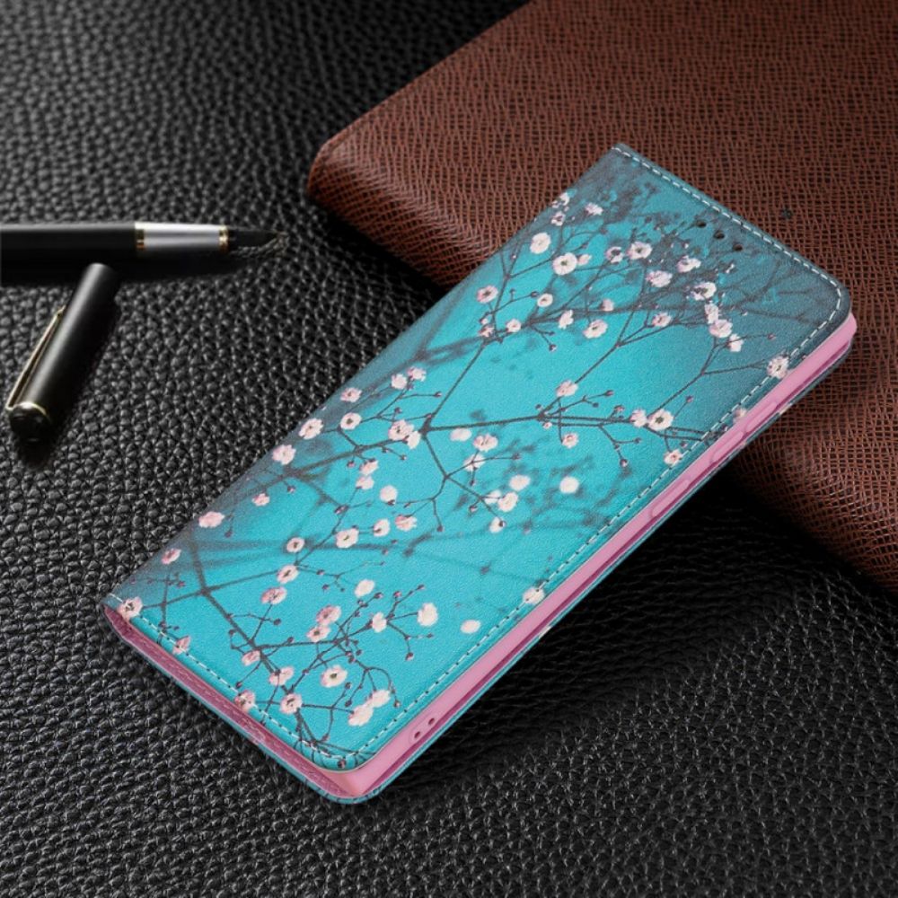 Flip Case Für Samsung Galaxy S22 Ultra 5G Blühender Baum