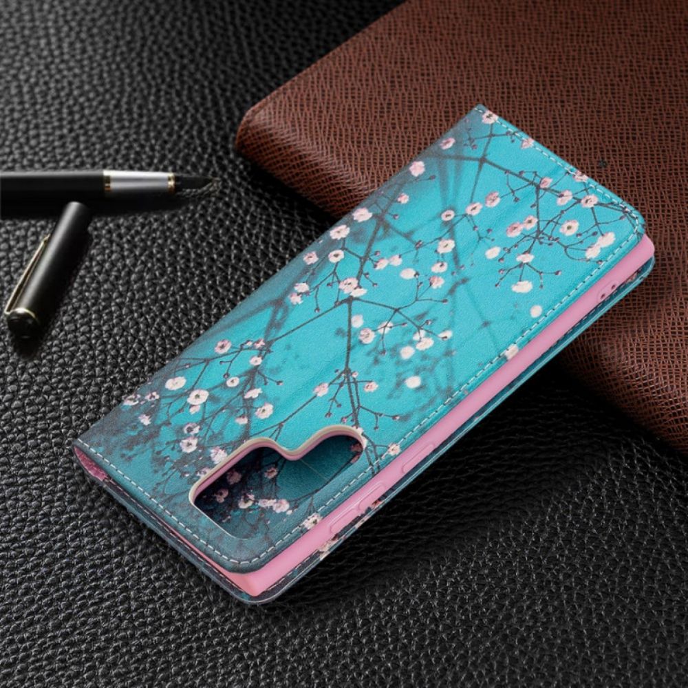 Flip Case Für Samsung Galaxy S22 Ultra 5G Blühender Baum