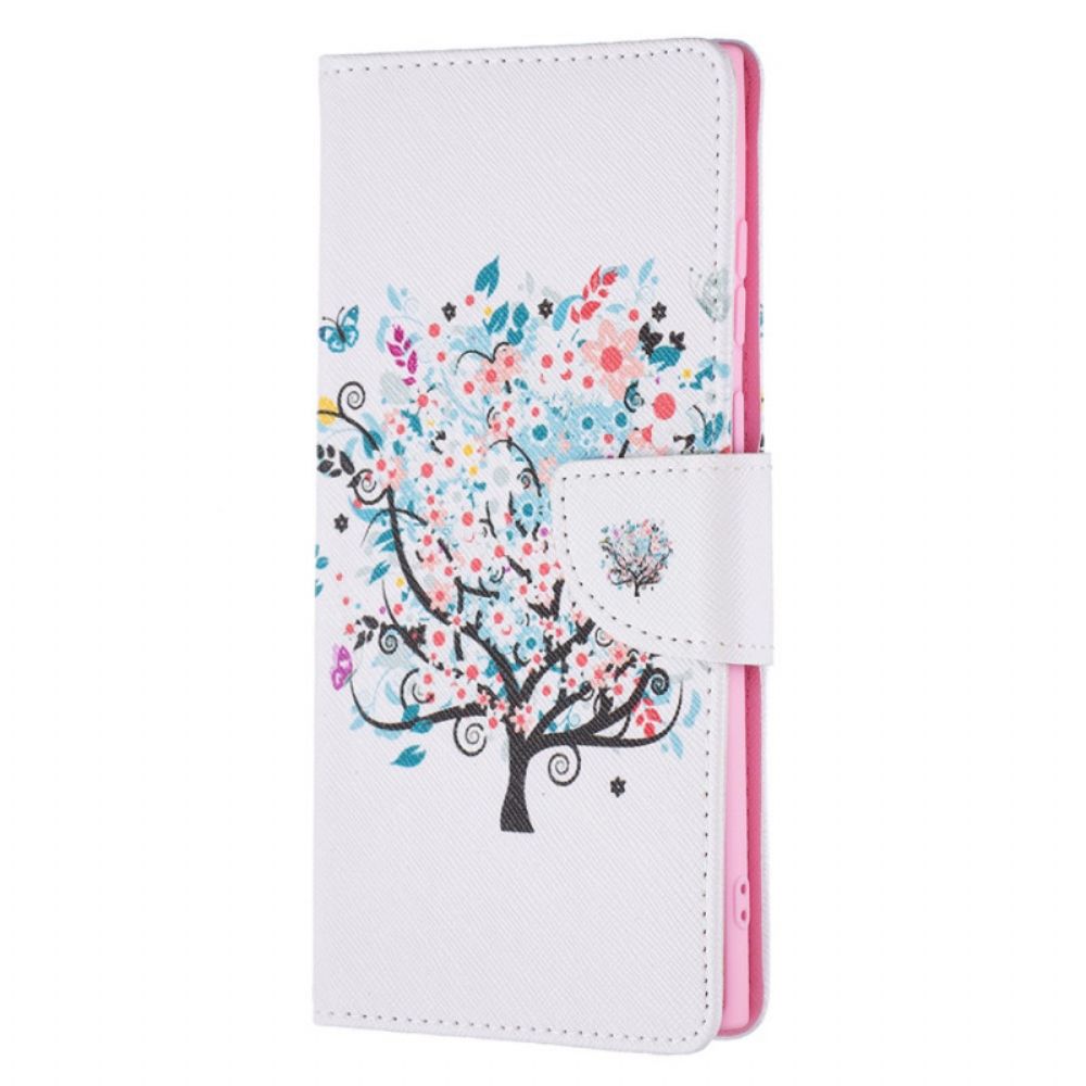 Flip Case Für Samsung Galaxy S22 Ultra 5G Blumiger Baum