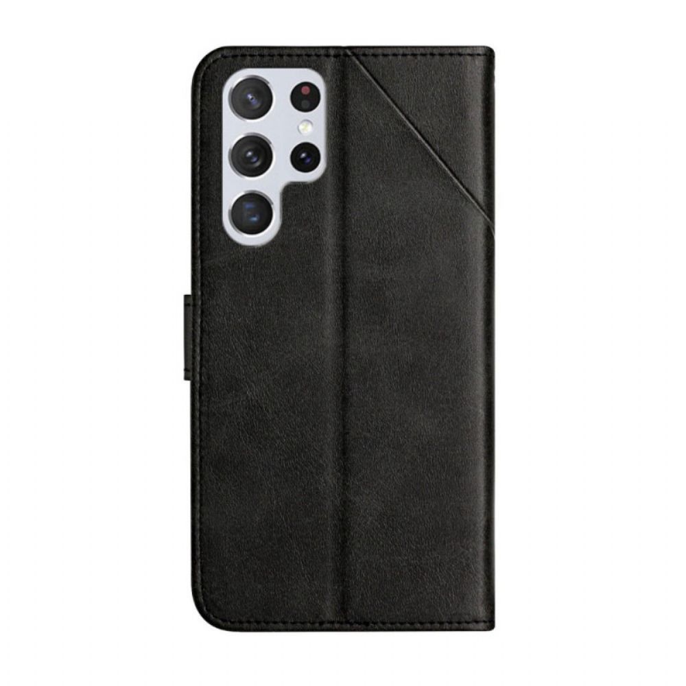 Flip Case Für Samsung Galaxy S22 Ultra 5G Geo X Design Lederstil