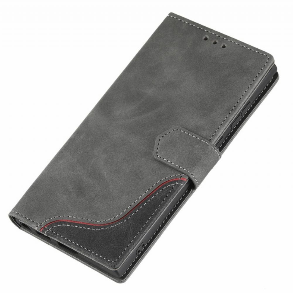 Flip Case Für Samsung Galaxy S22 Ultra 5G Hautgefühl-welle