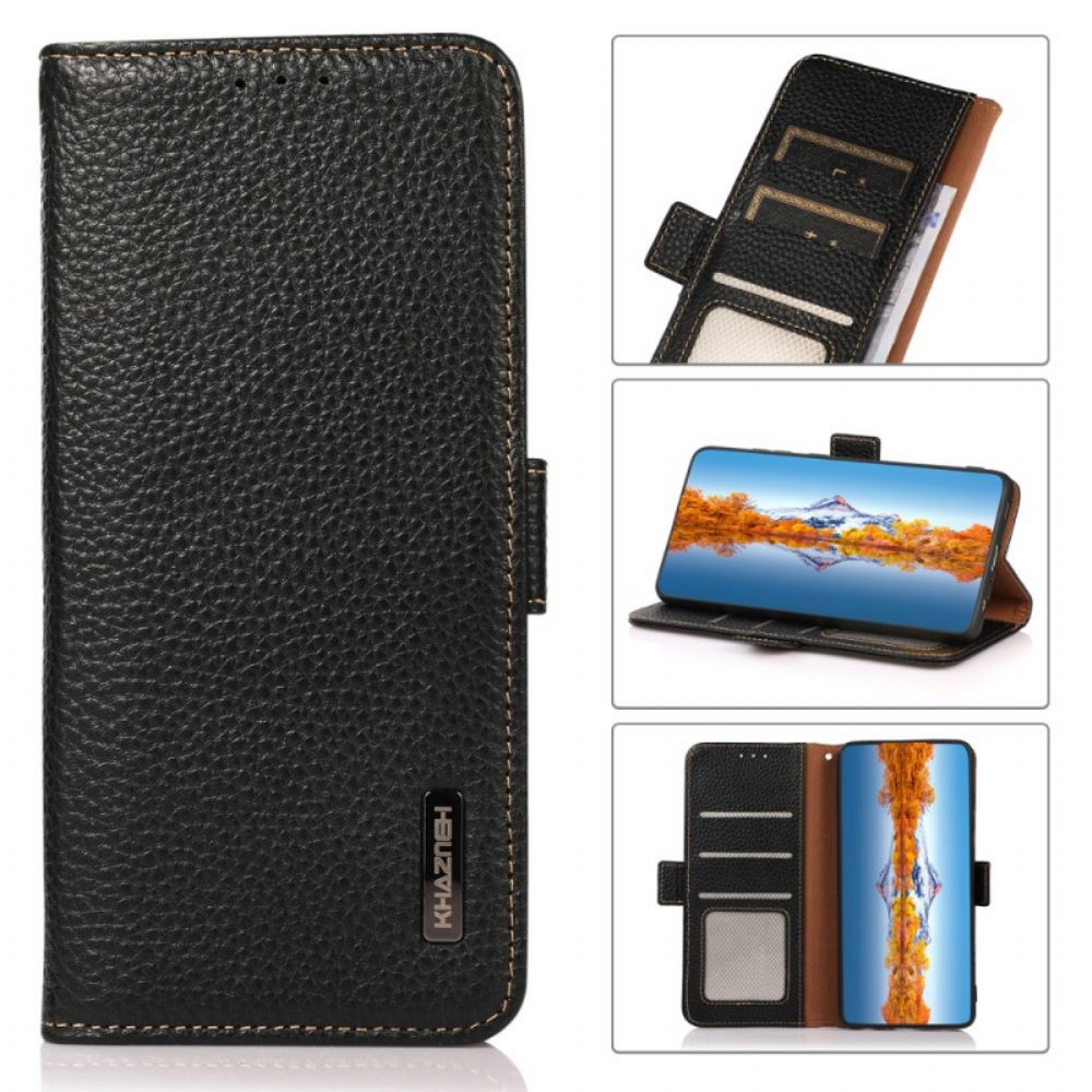 Flip Case Für Samsung Galaxy S22 Ultra 5G Leder Litschi Khazneh Rfid