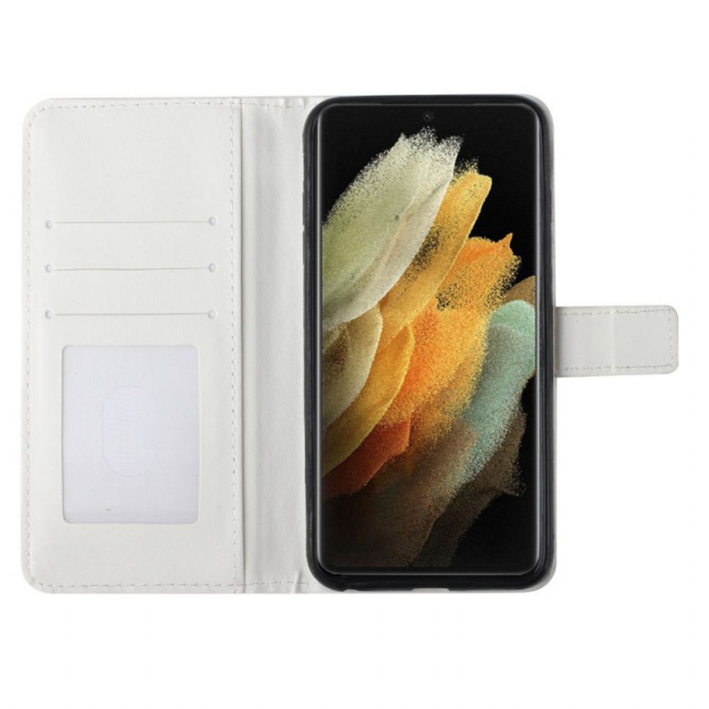 Flip Case Für Samsung Galaxy S22 Ultra 5G Lichtpunkt Ananas