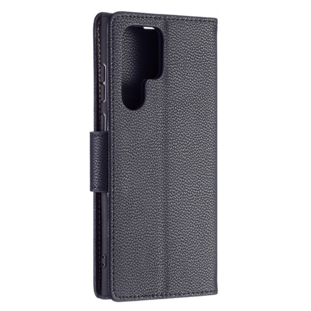 Flip Case Für Samsung Galaxy S22 Ultra 5G Flip Case Litschi-klappe Schräg