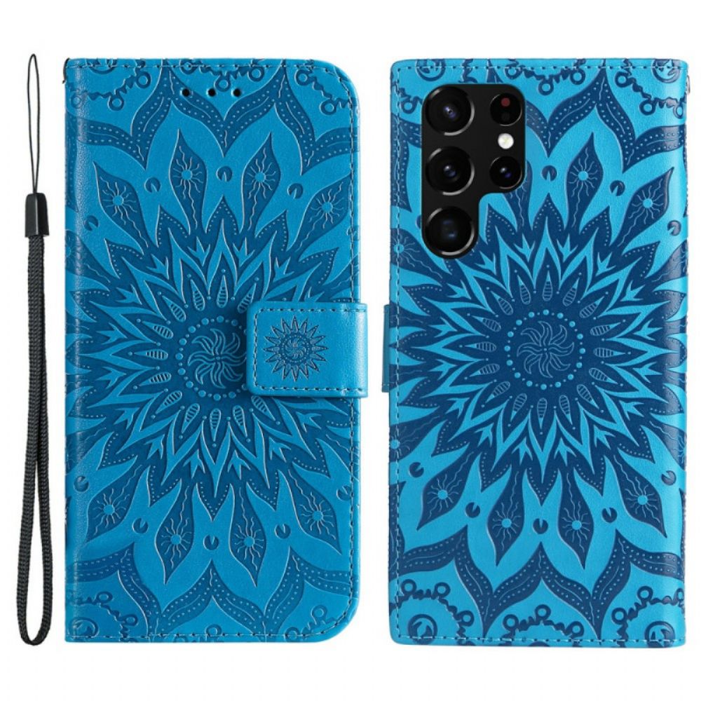 Flip Case Für Samsung Galaxy S22 Ultra 5G Sonnenblume